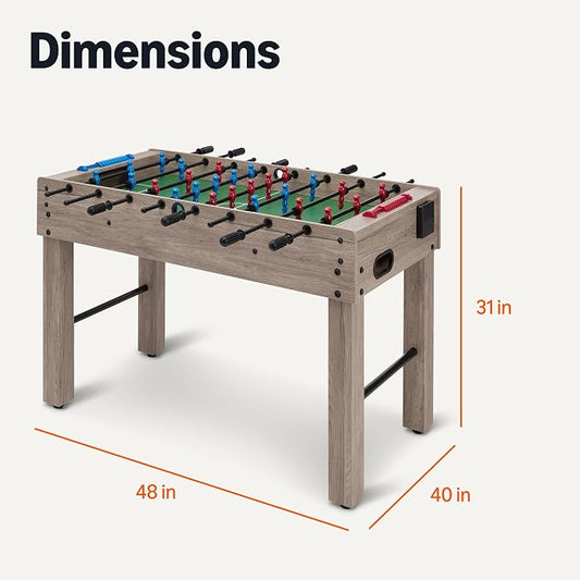 48-Inch Foosball Table Soccer Game Room Size with 4 Balls and 2 Cupholders, Oak
