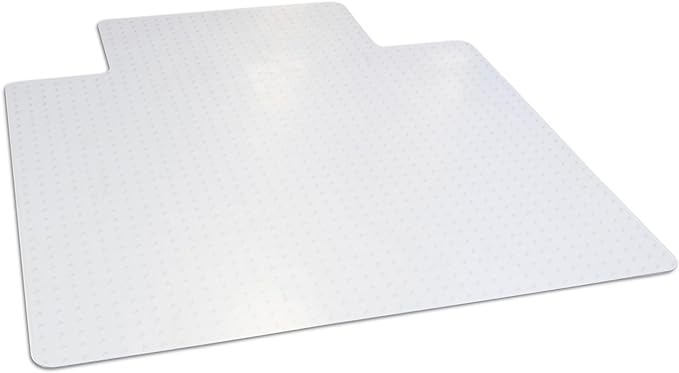 Office Chair Mat for Low‑Pile Carpet – 46" x 60" Clear Desk Floor Protector with Lip, Smooth Glide PVC
