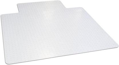 Office Chair Mat for Low‑Pile Carpet – 46" x 60" Clear Desk Floor Protector with Lip, Smooth Glide PVC