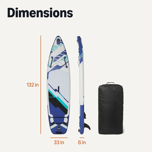 Stand Up Paddleboard with Complete Accessory Kit, Lightweight, 132 inches x 33 inches, Blue