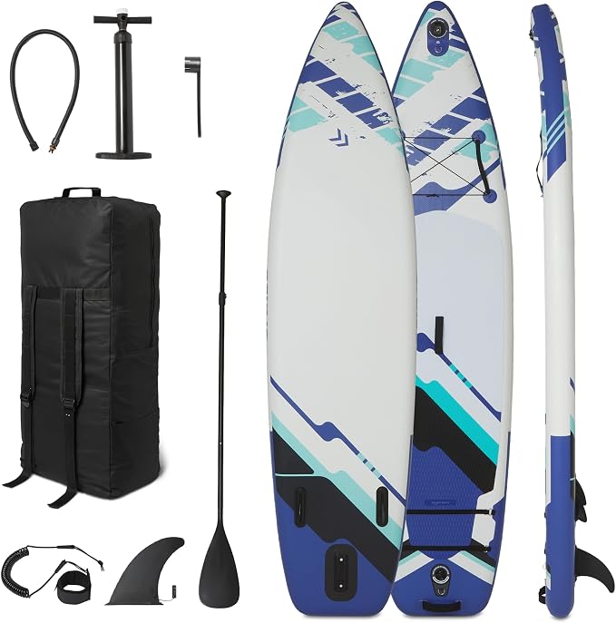 Stand Up Paddleboard with Complete Accessory Kit, Lightweight, 132 inches x 33 inches, Blue