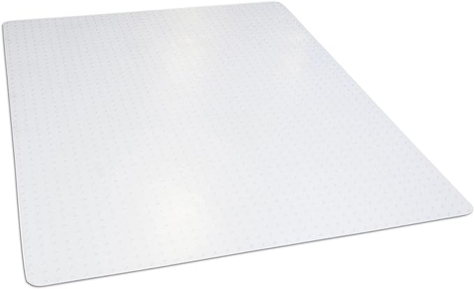 Office Chair Mat for Low‑Pile Carpet – 46" x 60" Clear Desk Floor Protector with Lip, Smooth Glide PVC