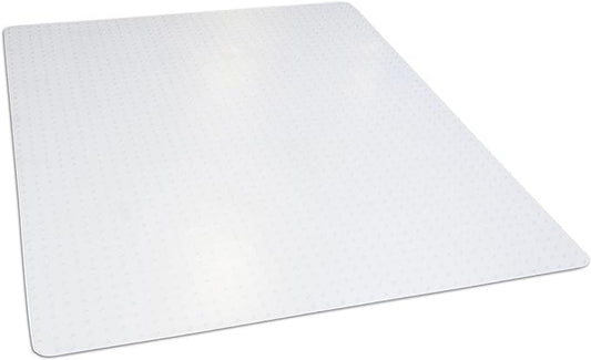 Office Chair Mat for Low‑Pile Carpet – 46" x 60" Clear Desk Floor Protector with Lip, Smooth Glide PVC