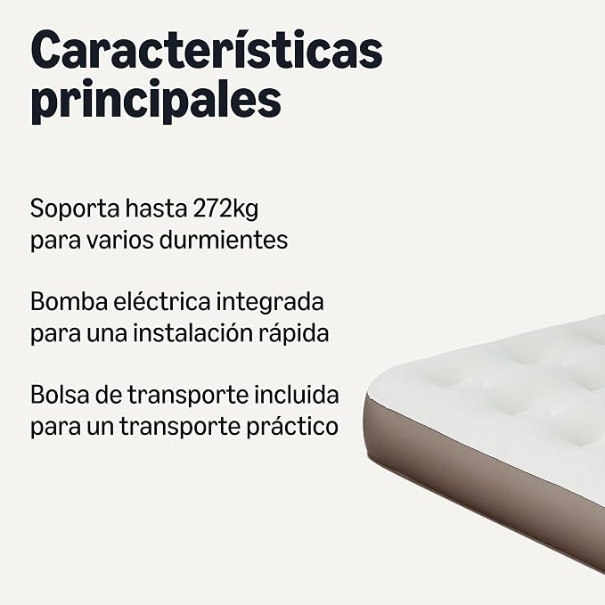 Twin Inflatable Air Mattress with Built-in Electric Pump, Quick Inflation, Supports 300 lbs, Includes Carry Bag