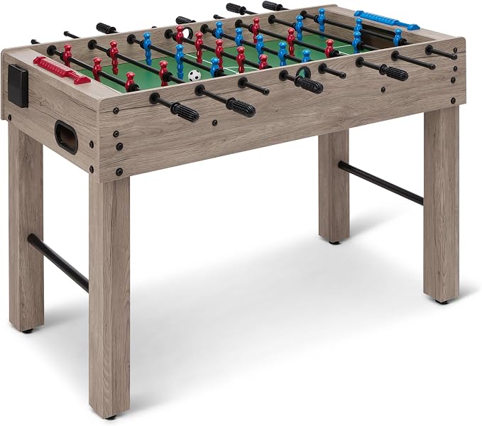 48-Inch Foosball Table Soccer Game Room Size with 4 Balls and 2 Cupholders, Oak