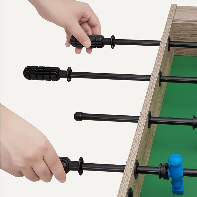 48-Inch Foosball Table Soccer Game Room Size with 4 Balls and 2 Cupholders, Oak