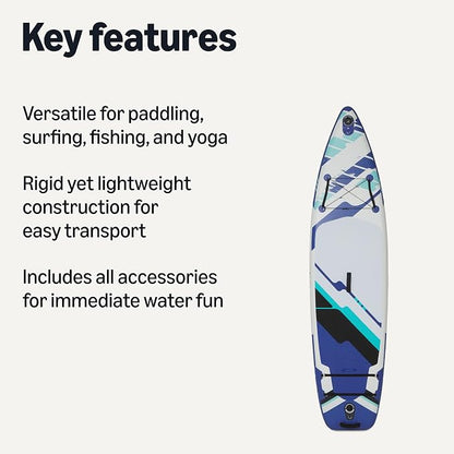Stand Up Paddleboard with Complete Accessory Kit, Lightweight, 132 inches x 33 inches, Blue