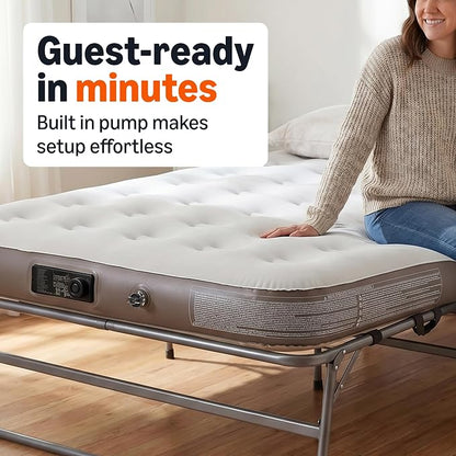 Twin Inflatable Air Mattress with Built-in Electric Pump, Quick Inflation, Supports 300 lbs, Includes Carry Bag