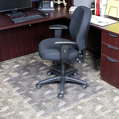 Office Chair Mat for Low‑Pile Carpet – 46" x 60" Clear Desk Floor Protector with Lip, Smooth Glide PVC
